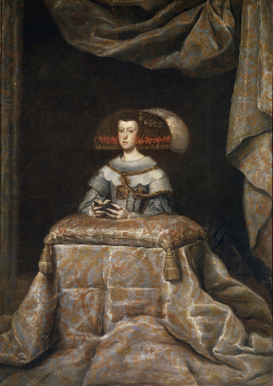 Portrett av Mariana av Østerrike 16341696, ber, ca. 1655 av Diego Velázquez