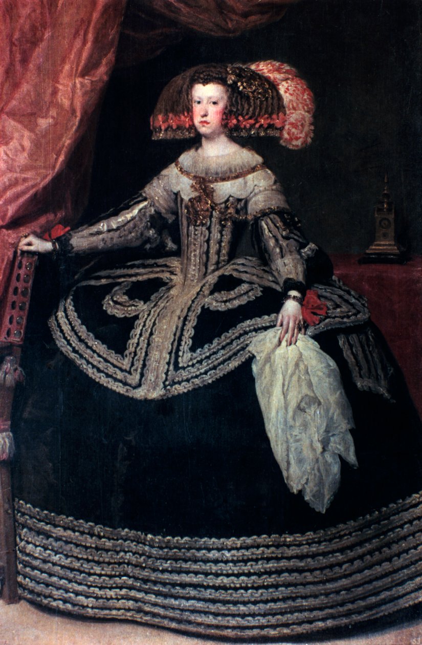 Dronning Doña Mariana av Østerrike, c1652-1653. av Diego Velázquez