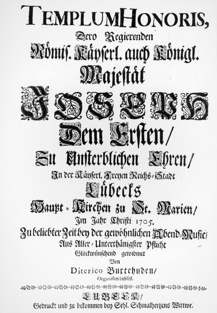 Tittelside til Abendmusik, 1705 (trykk) av Dietrich Buxtehude
