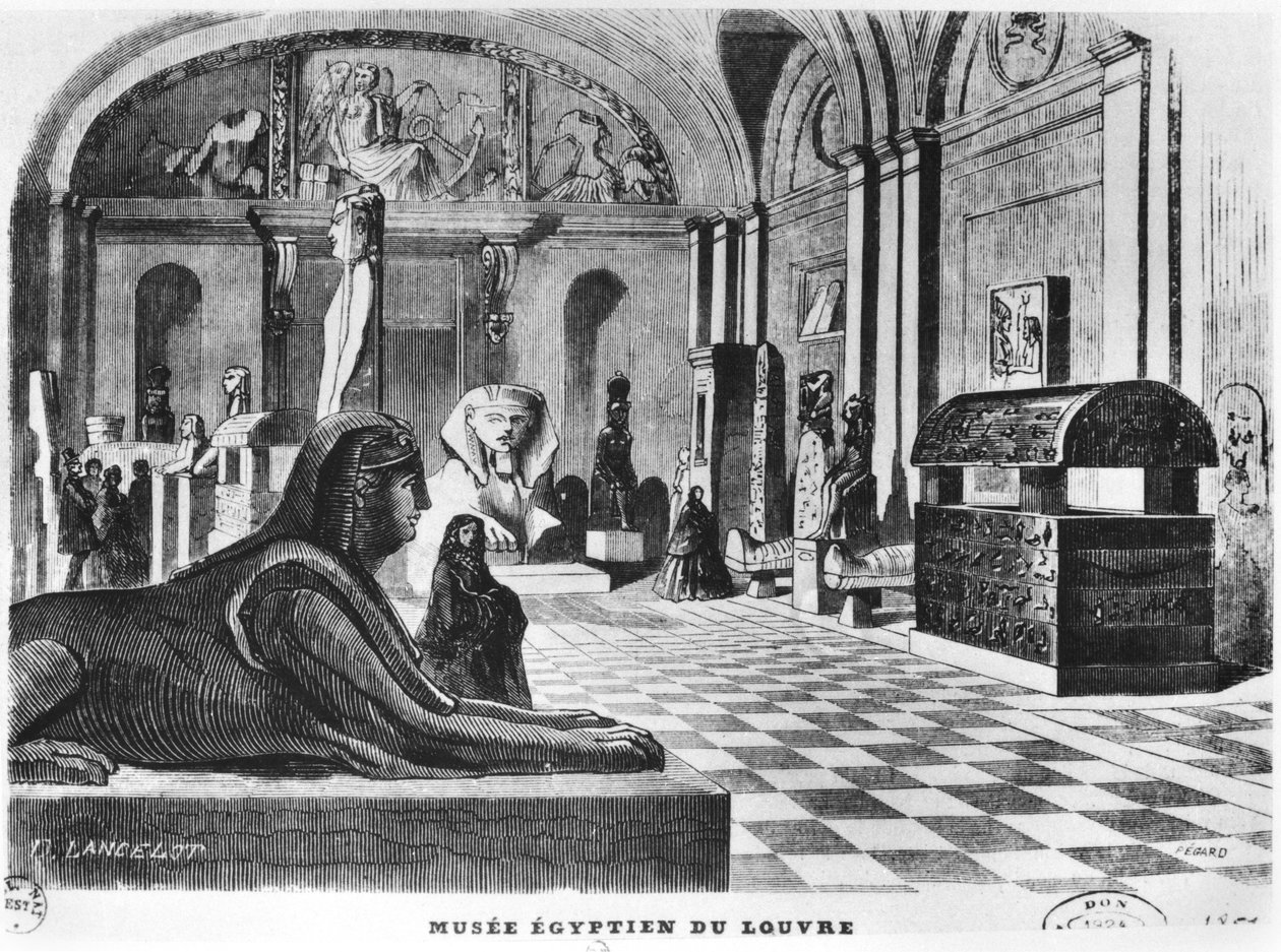 De egyptiske rommene i Louvre-museet, gravert av Pegard (1800-tallet) 1851 av Dieudonne Auguste Lancelot