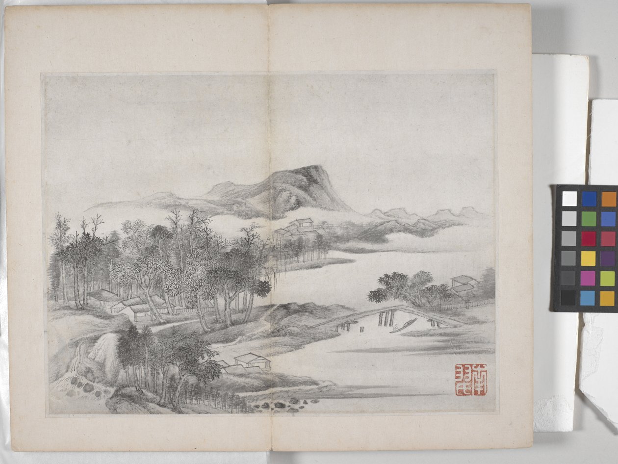 Album Of Landscape Paintings (blekk på papir) av Ding Yunpeng
