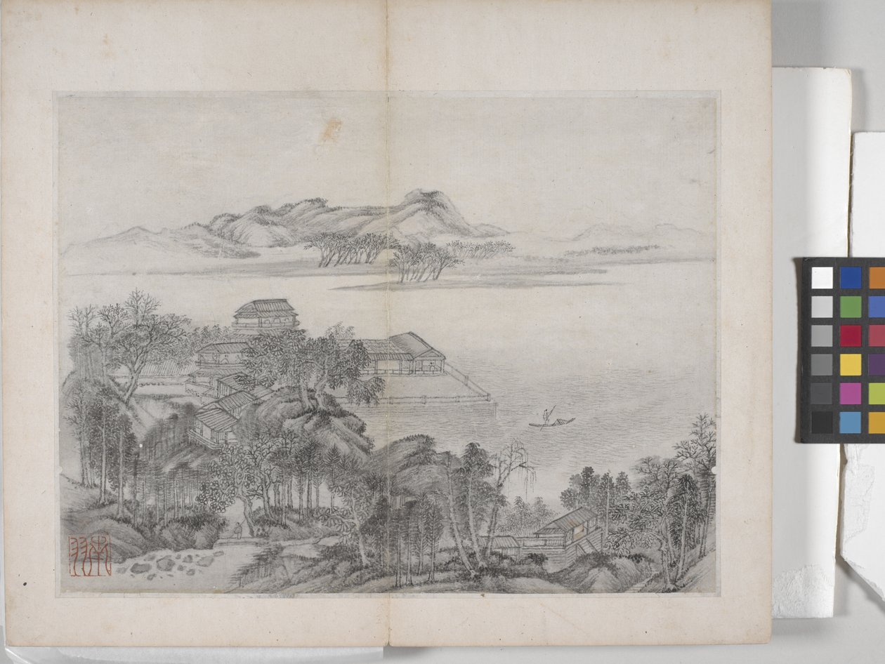 Album Of Landscape Paintings (blekk på papir) av Ding Yunpeng