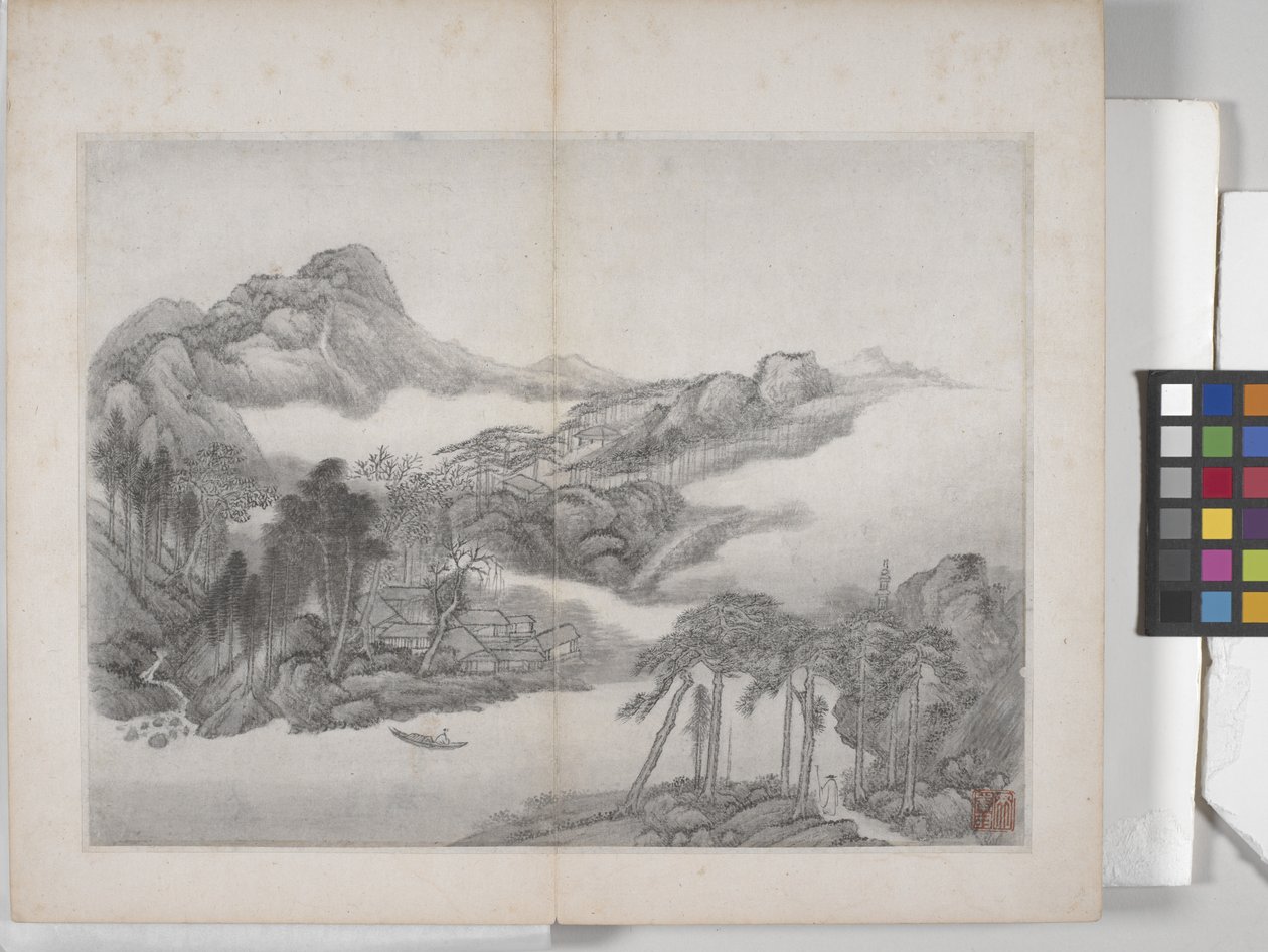 Album Of Landscape Paintings (blekk på papir) av Ding Yunpeng