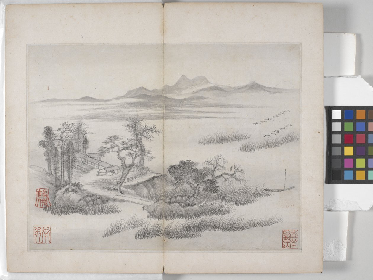 Album Of Landscape Paintings (blekk på papir) av Ding Yunpeng