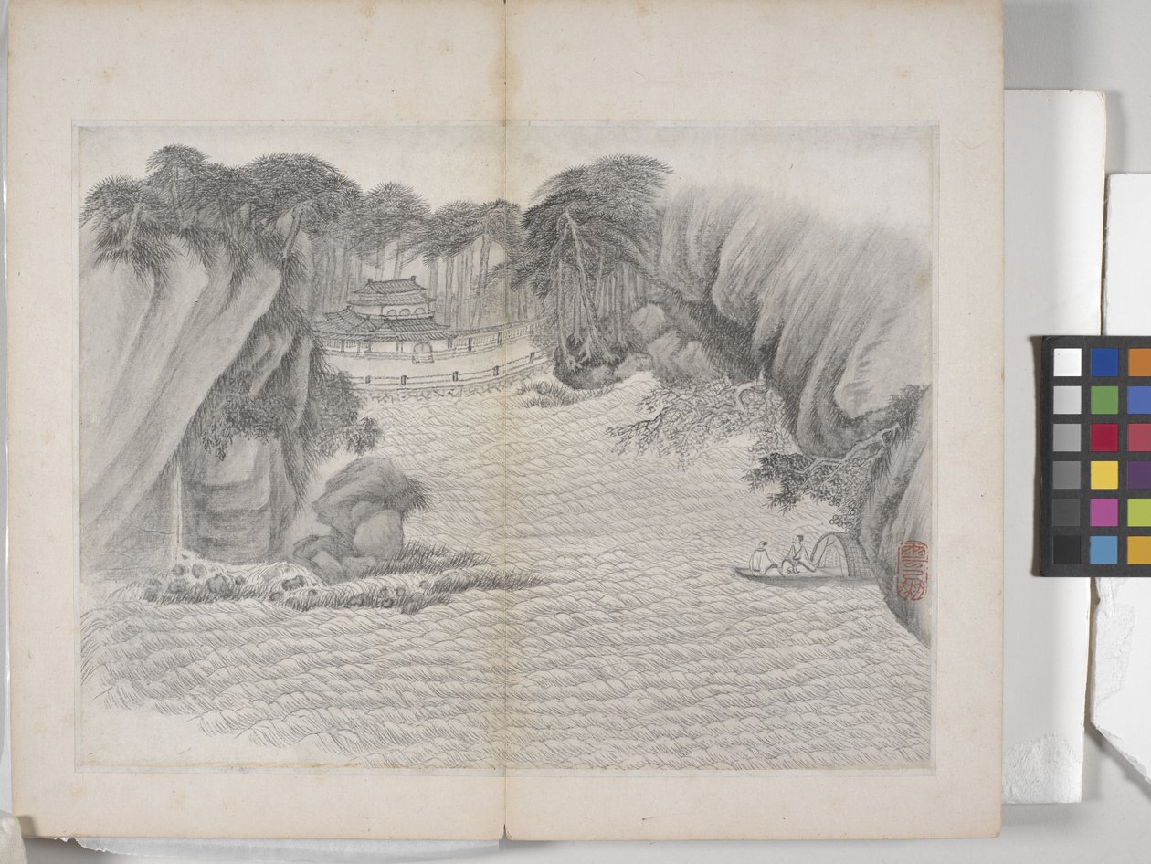 Album Of Landscape Paintings (blekk på papir) av Ding Yunpeng