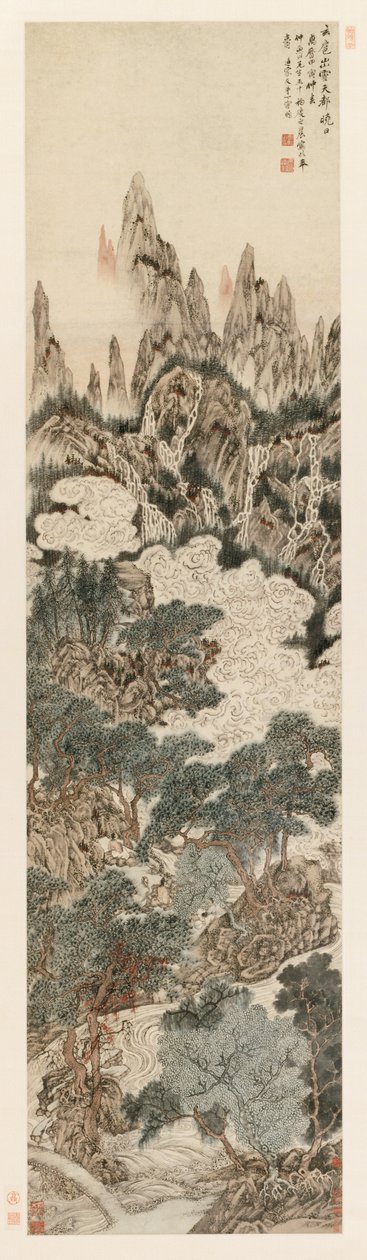 Morgensol over Heavenly Citadel Peak, 1614. av Ding Yunpeng
