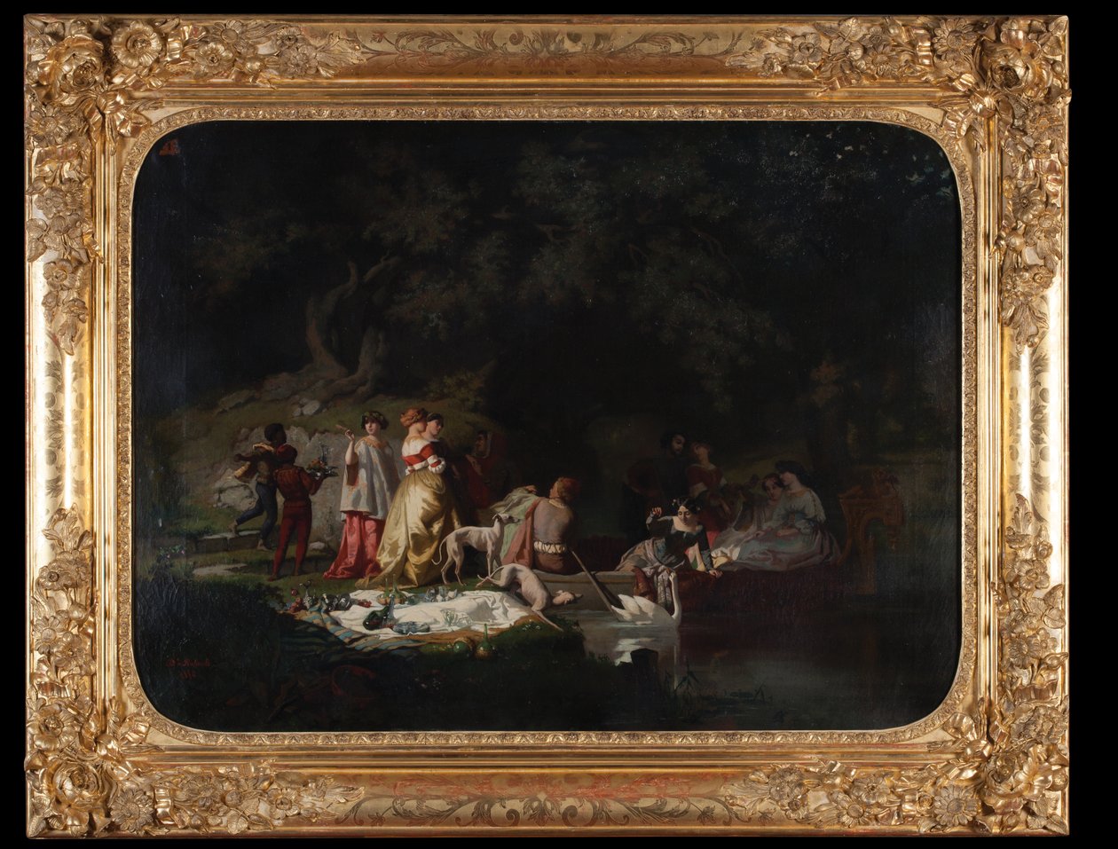 The Decameron av Boccaccio 1850 (Olje på lerret) av Diodore Rahoult
