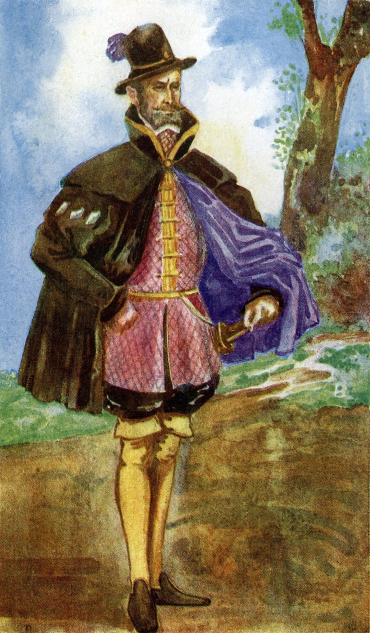 Mannens kostyme under Maria I (1553-1558) av Dion Clayton Calthrop