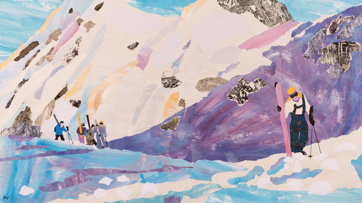 Klatring for puddersnøen, 2015 (kollasje) av Dione Verulam