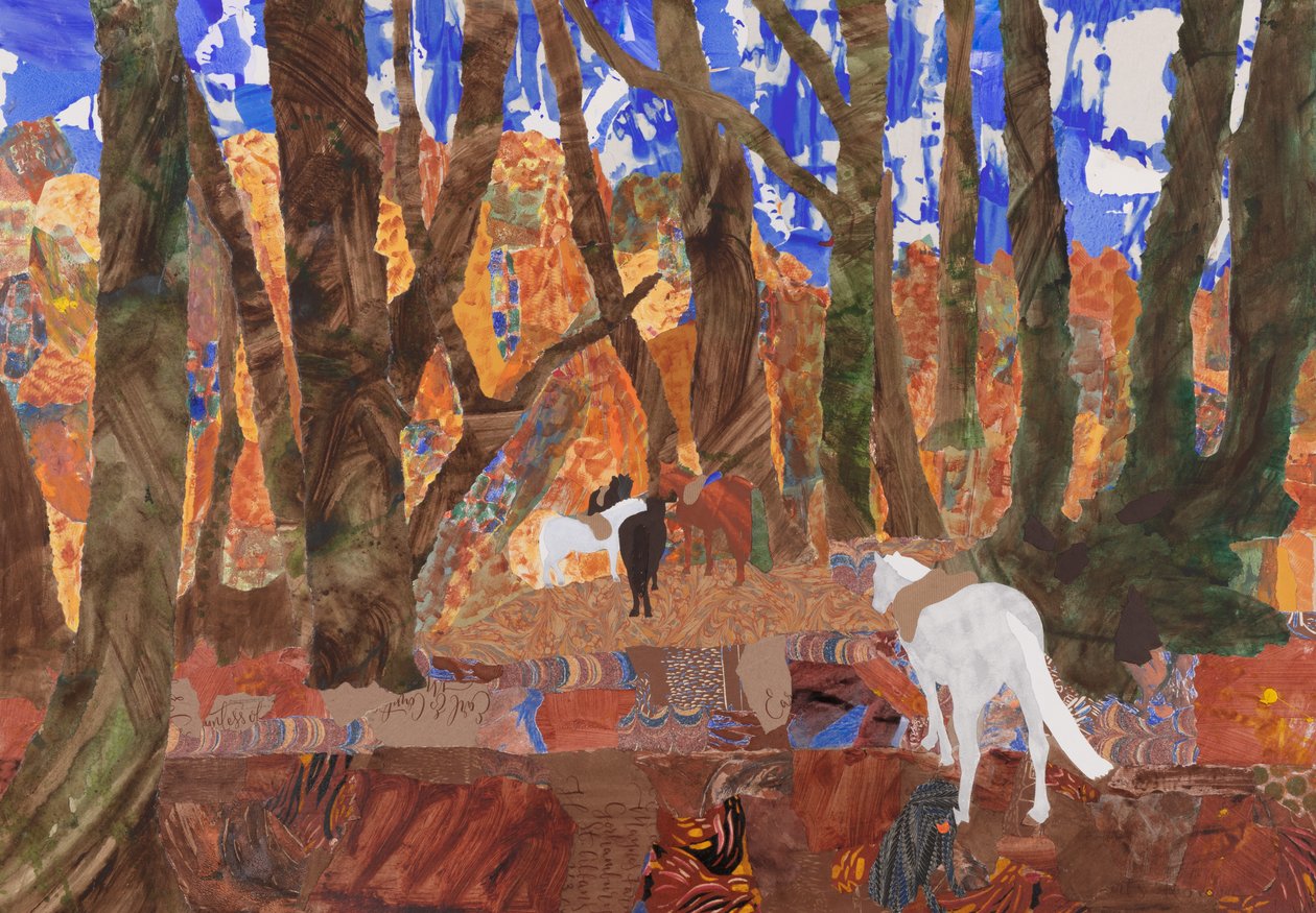 Ridehvile, 2020 (kollasje) av Dione Verulam