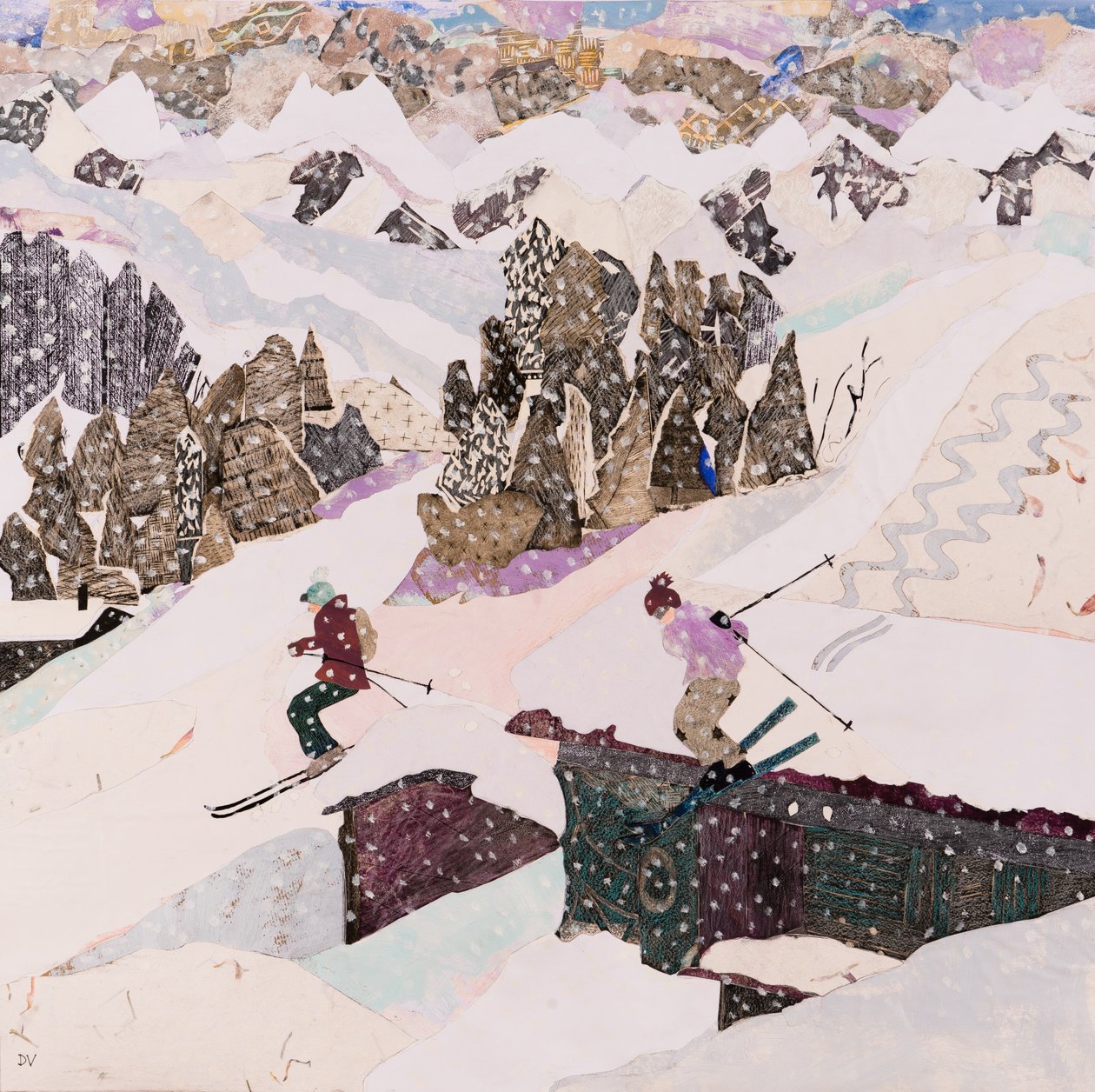 Ski-ing til lunsj, 2015 (kollasje) av Dione Verulam