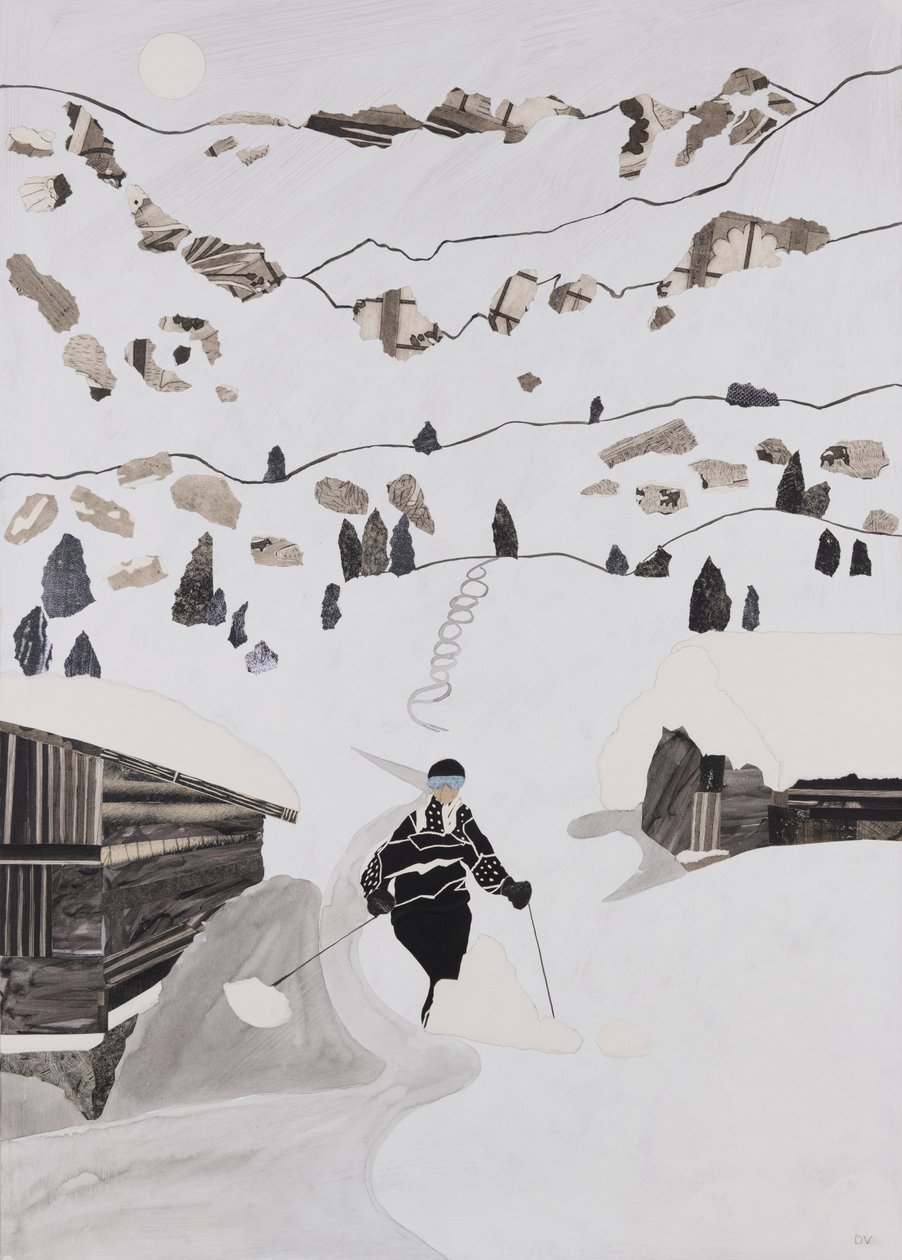 Skikjøring til lunsj (kollasj) av Dione Verulam