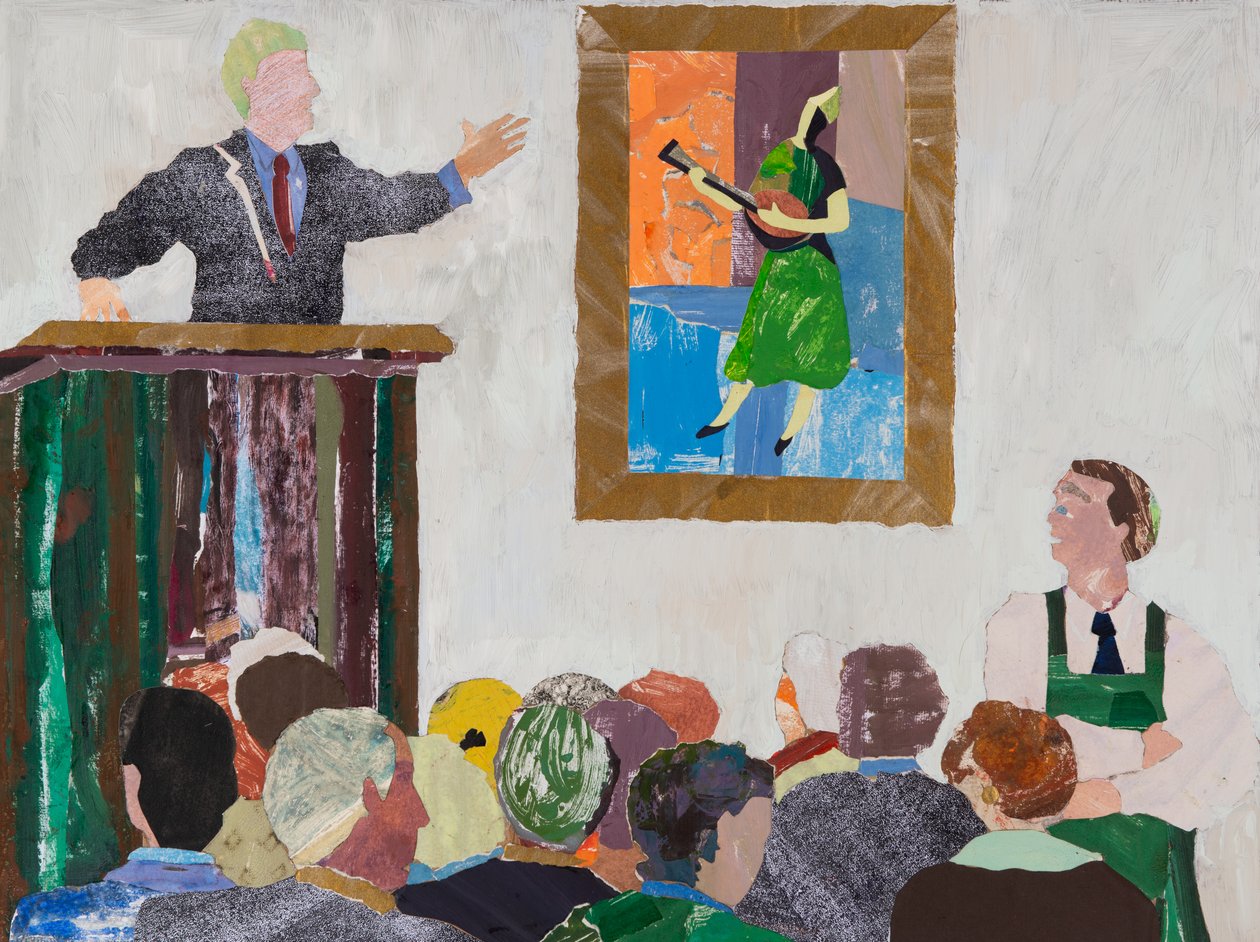 Mandolinspilleren, 2020 (kollasje) av Dione Verulam