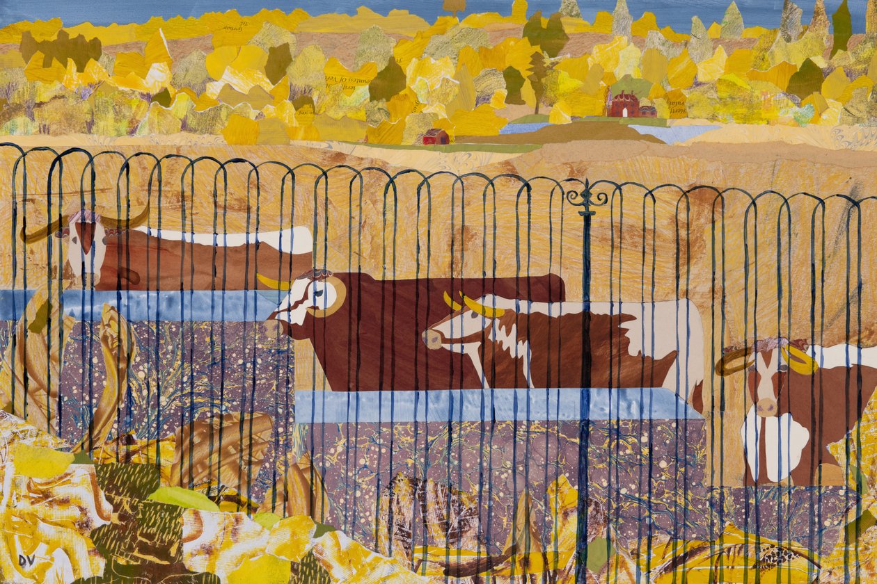 Tørste langhorn, varm sommer (kollasj) av Dione Verulam