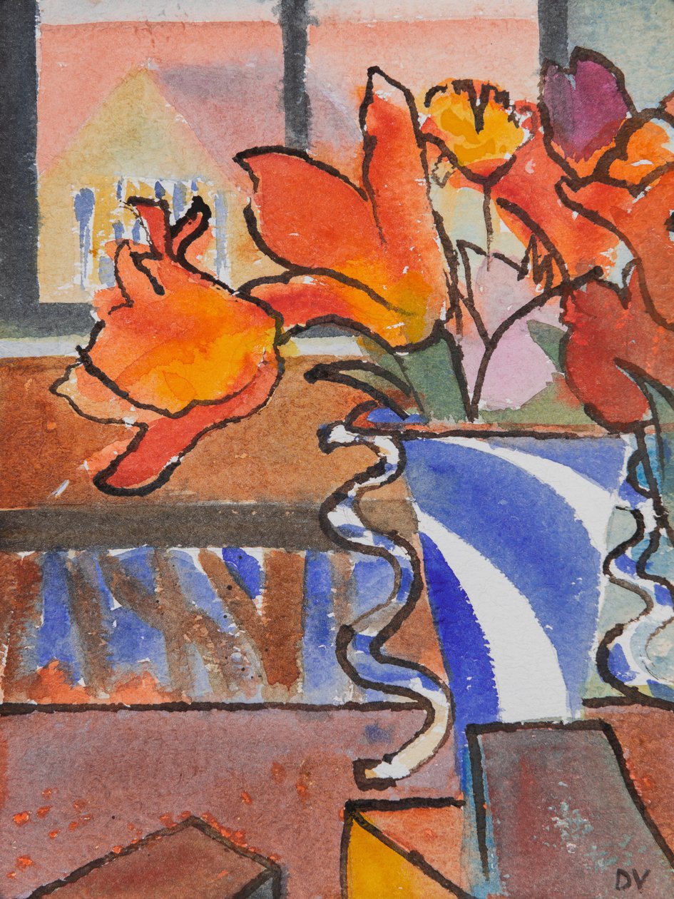 Tulipaner (akvarell og blekk) av Dione Verulam