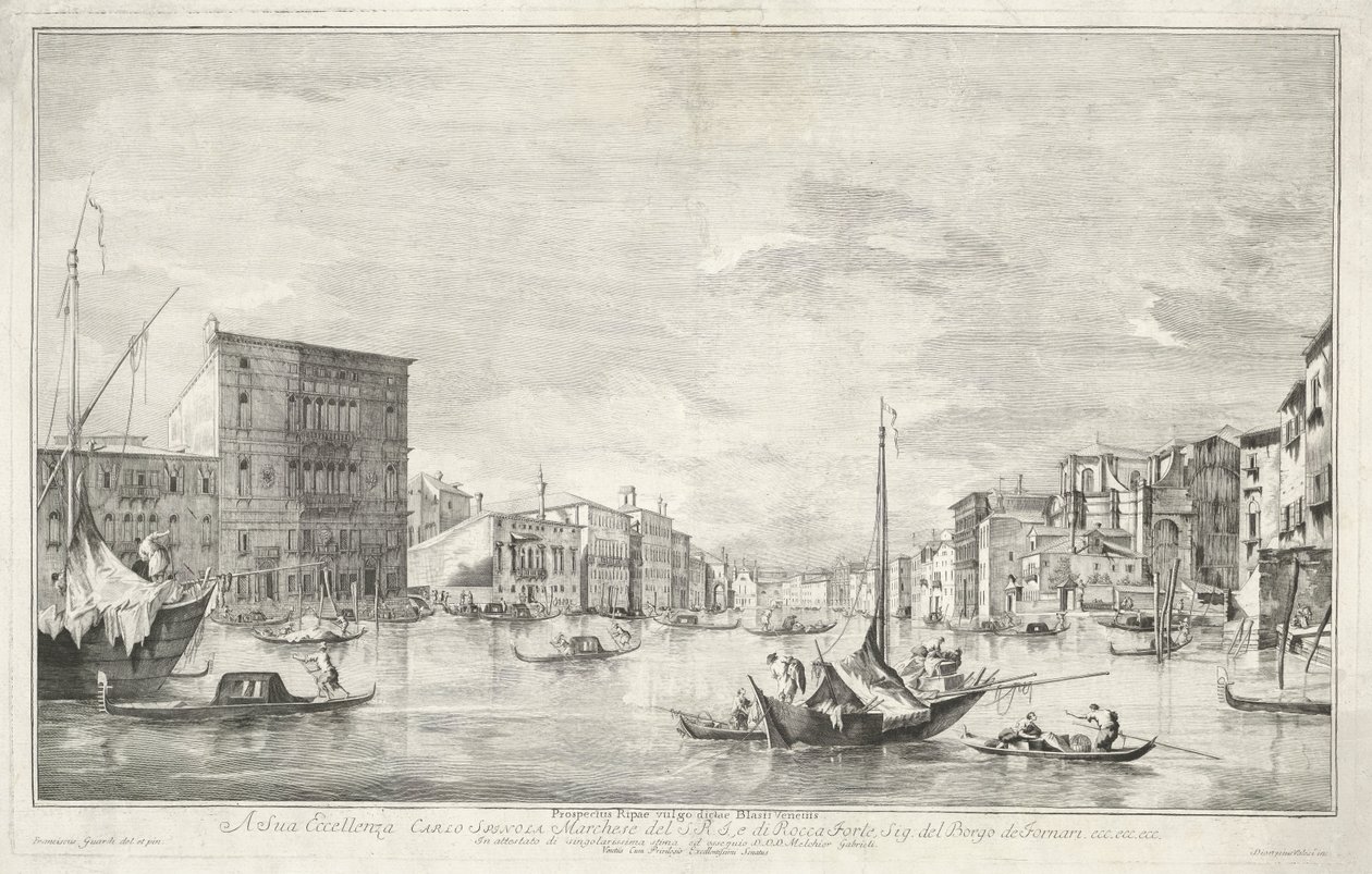 Canal Grande i Venezia av Dionigi Valesio