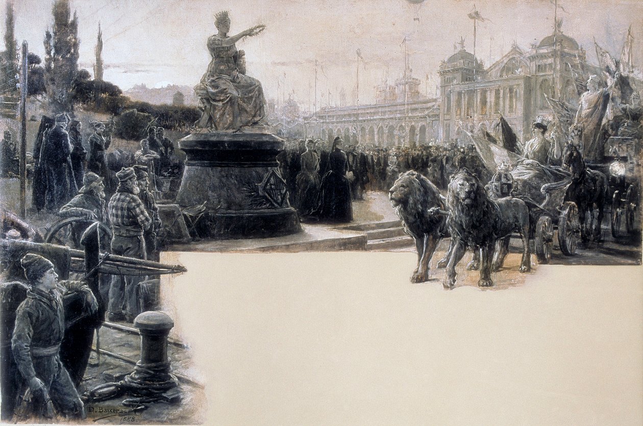 Allegori om verdensutstillingen feiret i Barcelona i 1888, Illustrasjon av Dionis Baixeras y Verdaguer (1862-1943) av Dionisio Baixeras Verdaguer