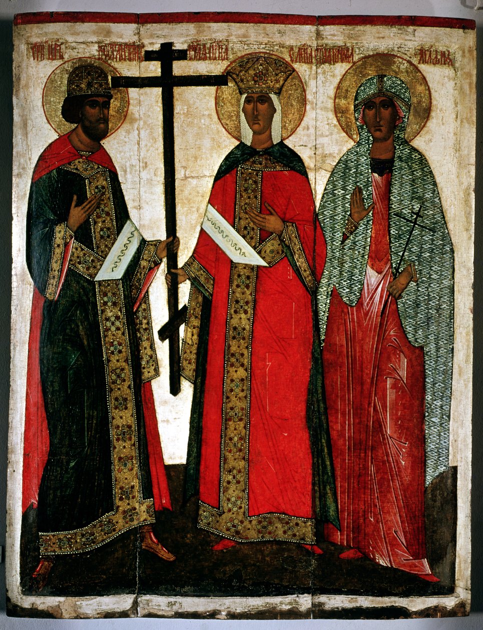 Ikon som viser SS. Konstantin, Helena og Agatha, Novgorod skole, ca. 1500 av Dionisy