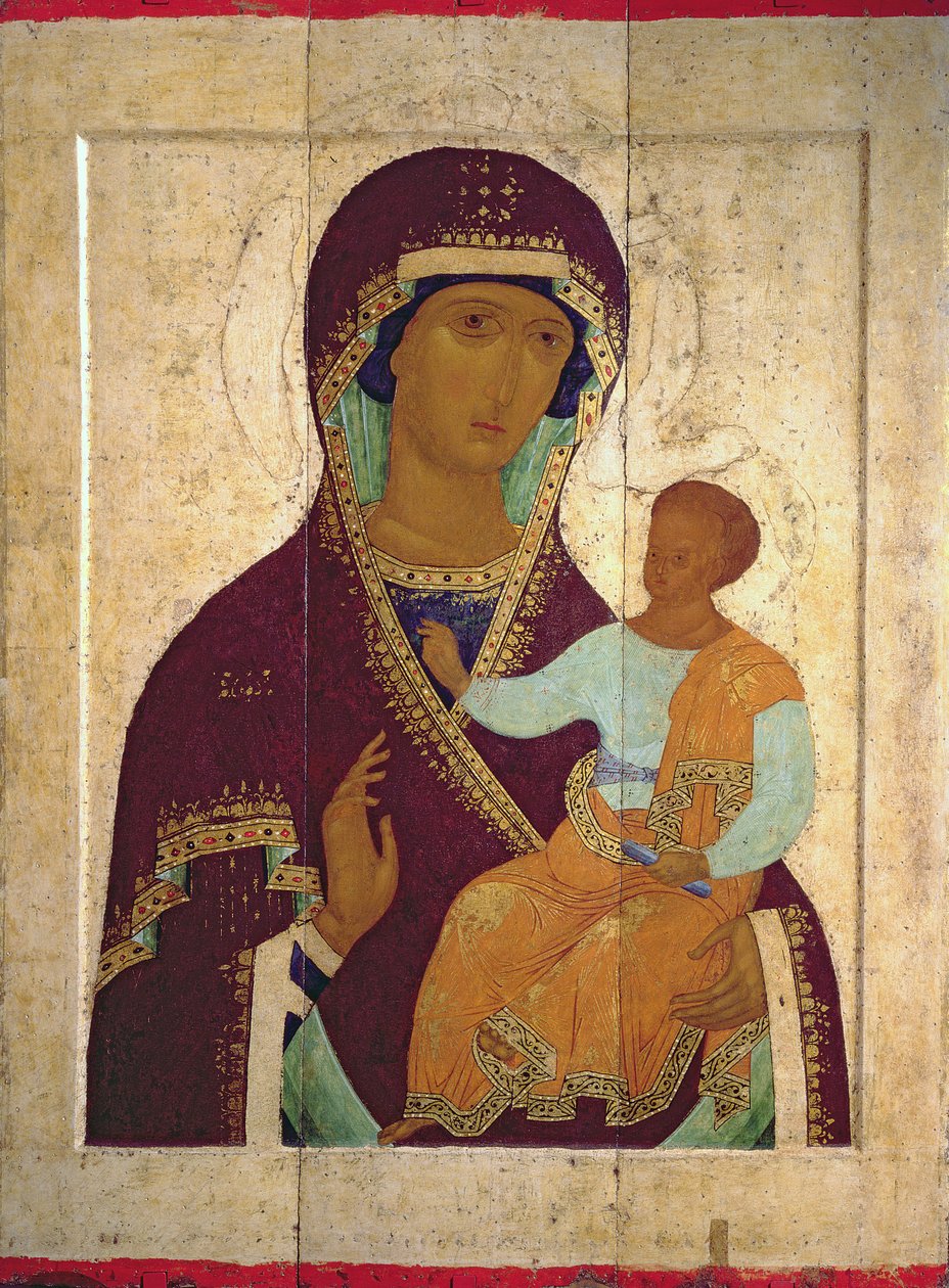 Madonna and Child Hodigitria, russisk ikon, 1502 (tempera på panel) av Dionysius