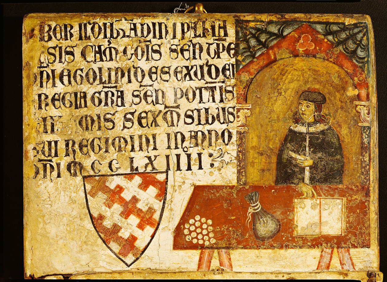 Kardinal Ildebrandino Paglieresi ved skrivebordet hans, 1264 (tempera på panel) av Diotisalvi or Dietisalvi de Speme
