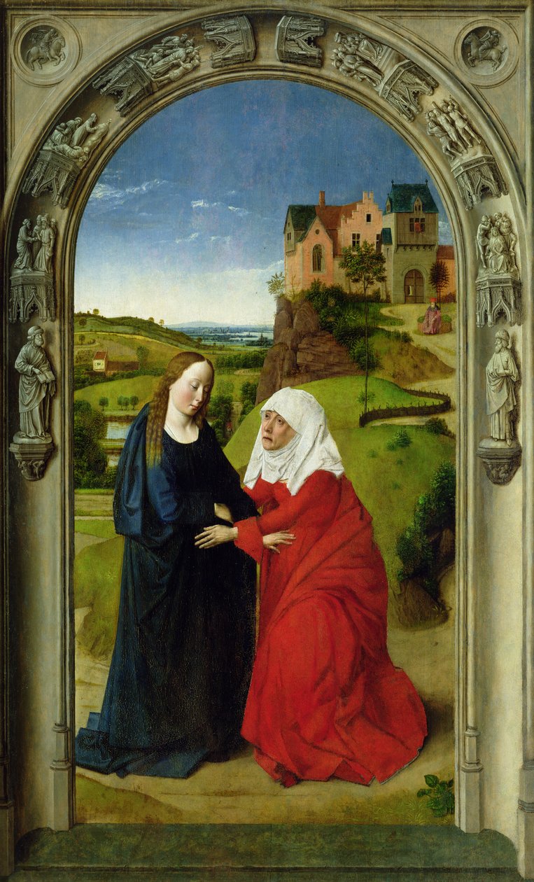 The Visitation, ca. 1445 (detalj av 36895) av Dirck Bouts