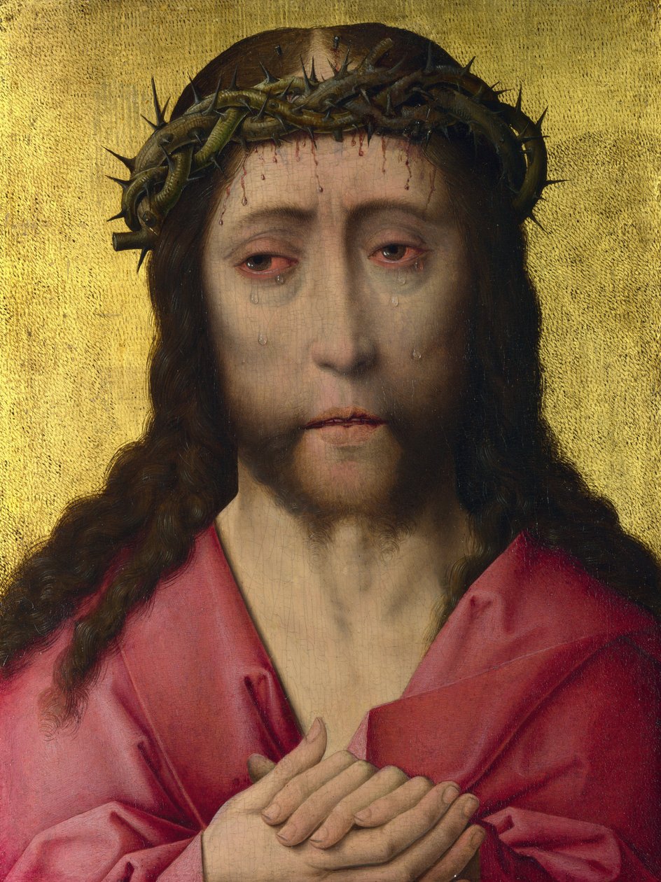 ""Christ of Sorrows Crown of Thorns"" Maleri fra verkstedet til Dirk Bouts (eller Dieric Bouts) (1415-1475) ca. 1470-1475 London National Gallery av Dirck Bouts