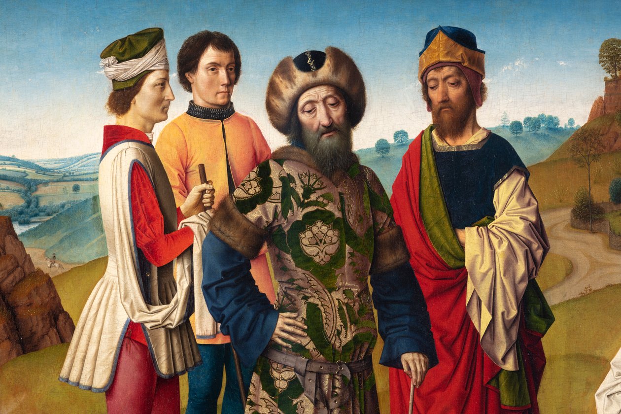 Sognekirke (Parochiekerk Sint-Pieter). Maleri. Dirk Bouts. St Erasmuss martyrium. Ca 1460-1464. Detalj. Sentralt panel. av Dirck Bouts