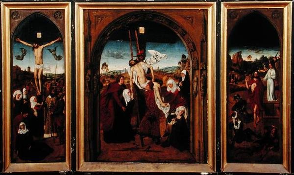 Passion Triptych (olje på panel) av Dirck Bouts