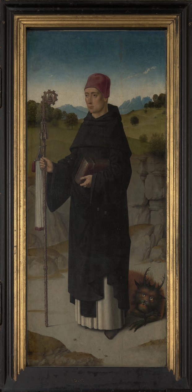 St. Bernard, venstre panel fra Triptych of St. Erasmus, ca. 1460 (olje på panel) av Dirck Bouts