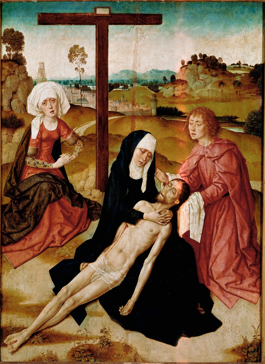 The Deploration of Christ Maleri på tre av Dirck (Dieric, Dirk) Bouts the Old (the Elder) (1410-1475) av Dirck Bouts