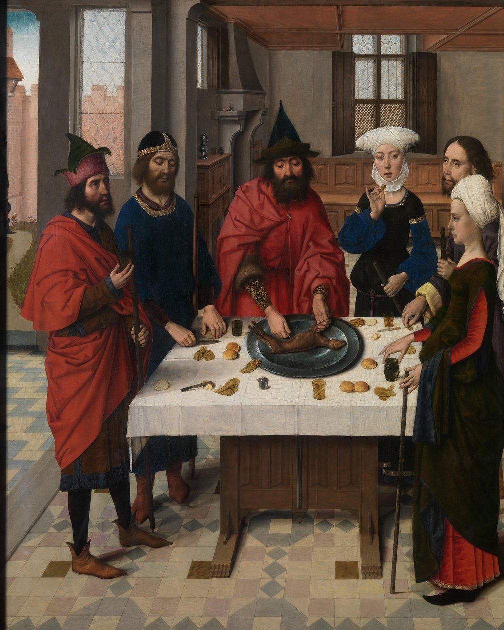 Påskefesten, detalj fra altertavlen for det hellige sakrament, ca. 1464-68 (olje på panel) av Dirck Bouts