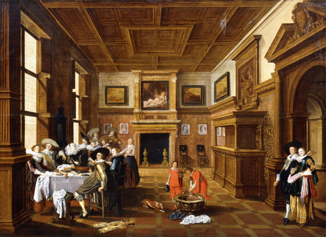 Et lystig selskap i et interiør, av Dirck Hals