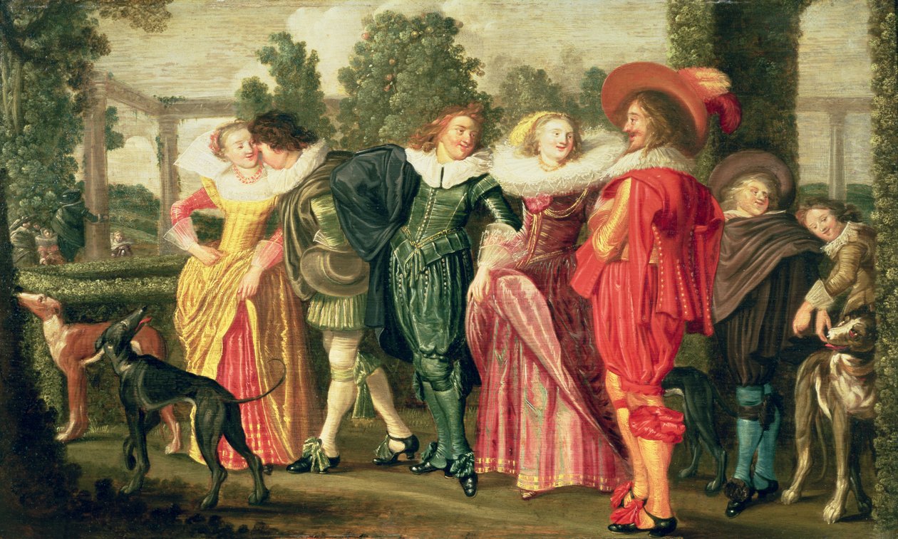 En promenade i hagen, ca. 1623 av Dirck Hals