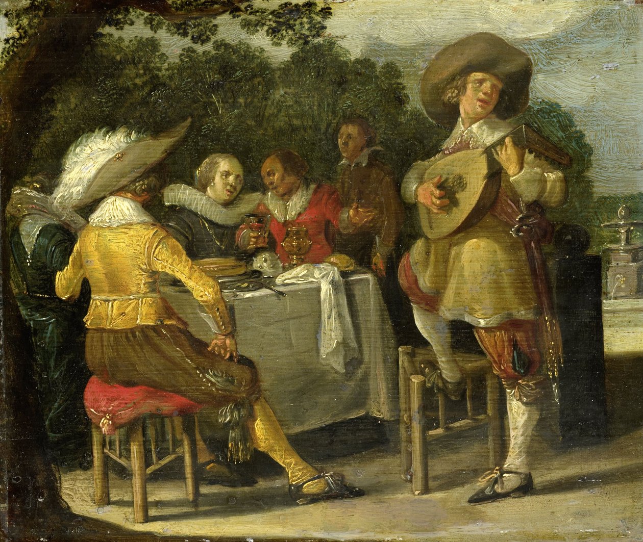 En friluftsfest, ca. 1620-30 av Dirck Hals