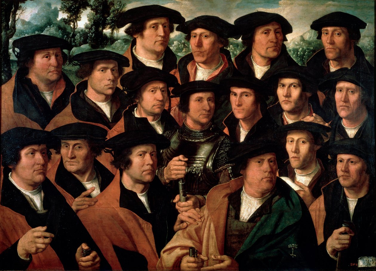 Gruppeportrett av Amsterdam Shooting Corporation, 1532. av Dirck Jacobsz
