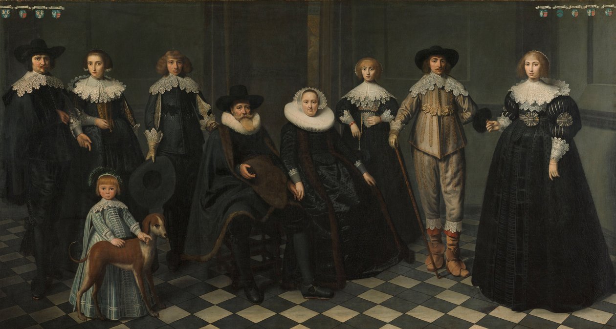 Portrett av familien til Dirck Bas Jacobsz, borgmester i Amsterdam, 1634-35 av Dirck Santvoort