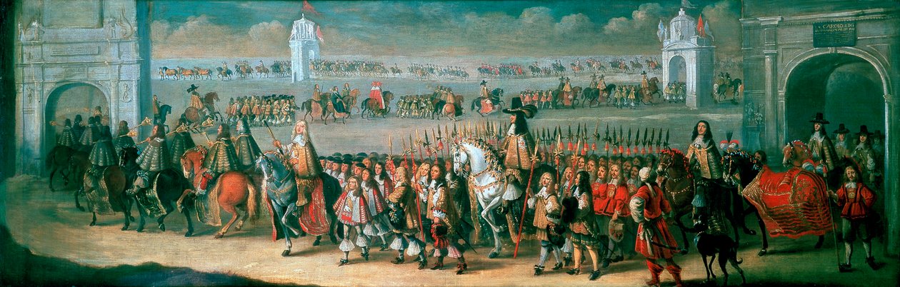 Charles II-behandling fra Tower of London til Westminster, 22. april 1661 av Dirck Stoop