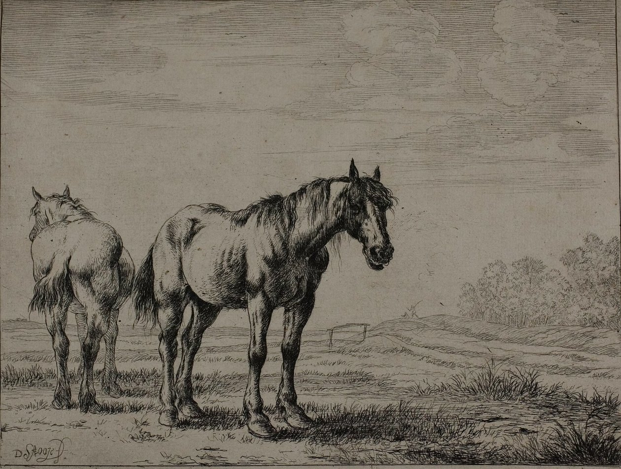 To ploghester, plate syv fra Series of Horses av Dirck Stoop
