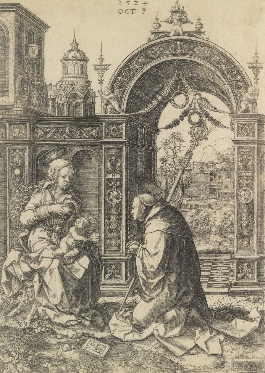 St. Bernard Adoring the Christ Child, 5. oktober 1524. av Dirck Vellert