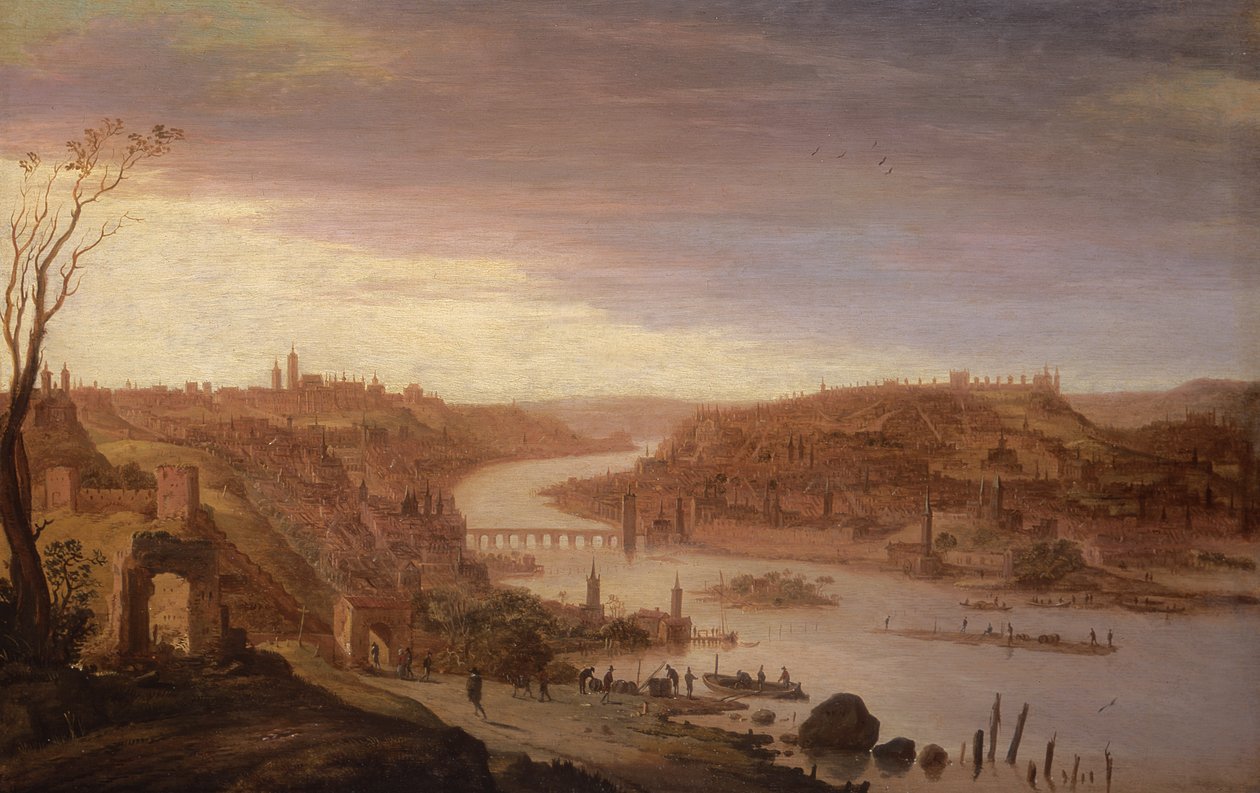 Panoramautsikt over Praha (restaurert versjon, se også 52796) av Dirck Verhaert