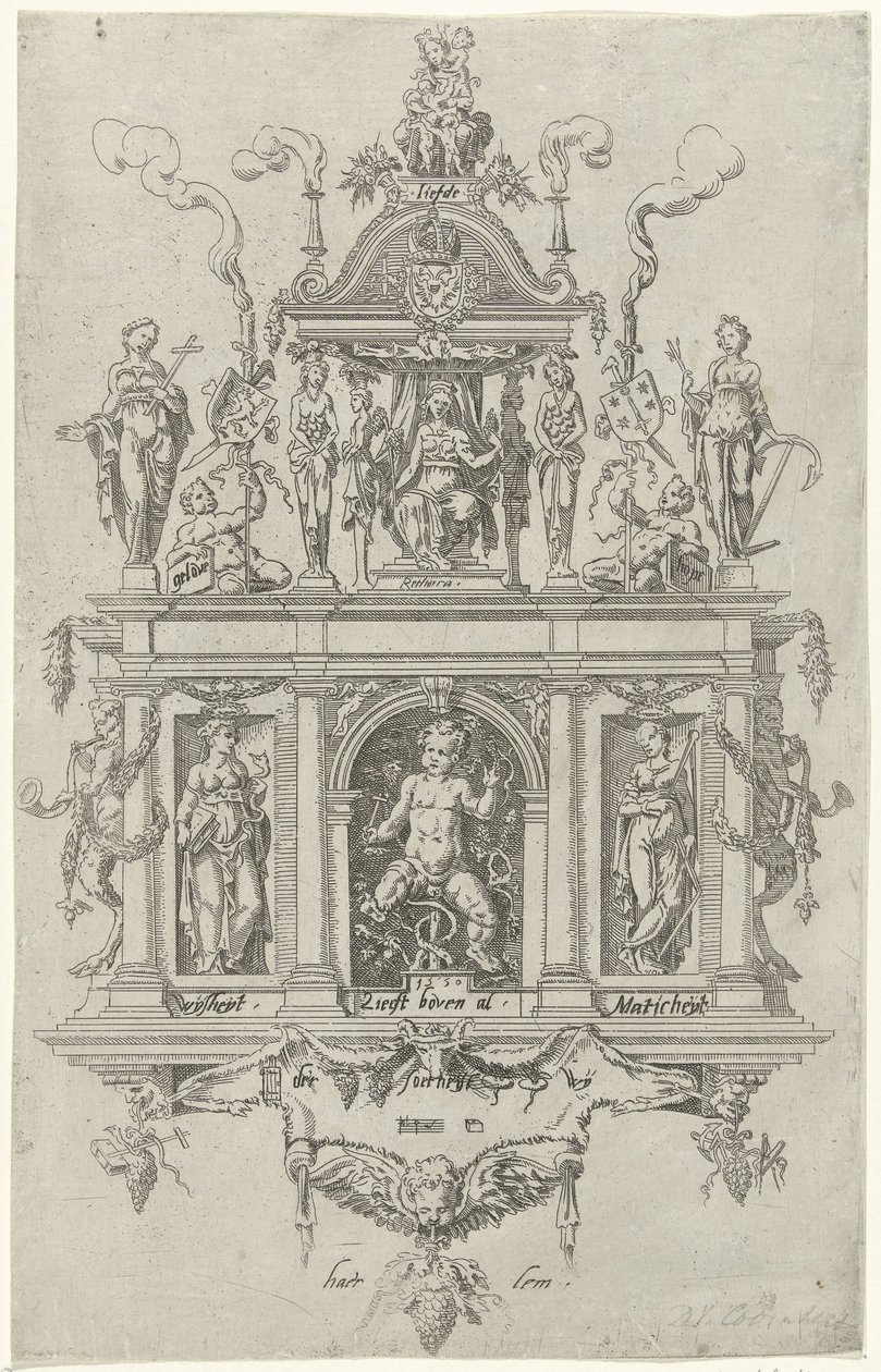 Blazon fra Haarlems retorikkkammer De Wijngaertrancken av Dirck Volckertsz. Coornhert (attributed to)