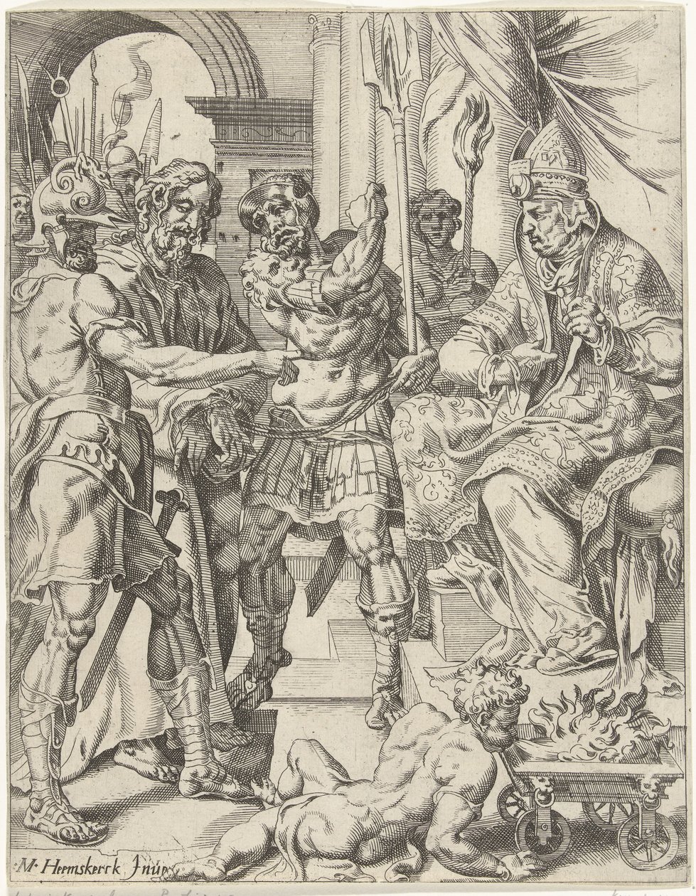 Kristus foran ypperstepresten Annas Menneskehetens fall og forløsning gjennom Kristi liv og lidenskap (serietittel) av Dirck Volckertsz. Coornhert (attributed to)