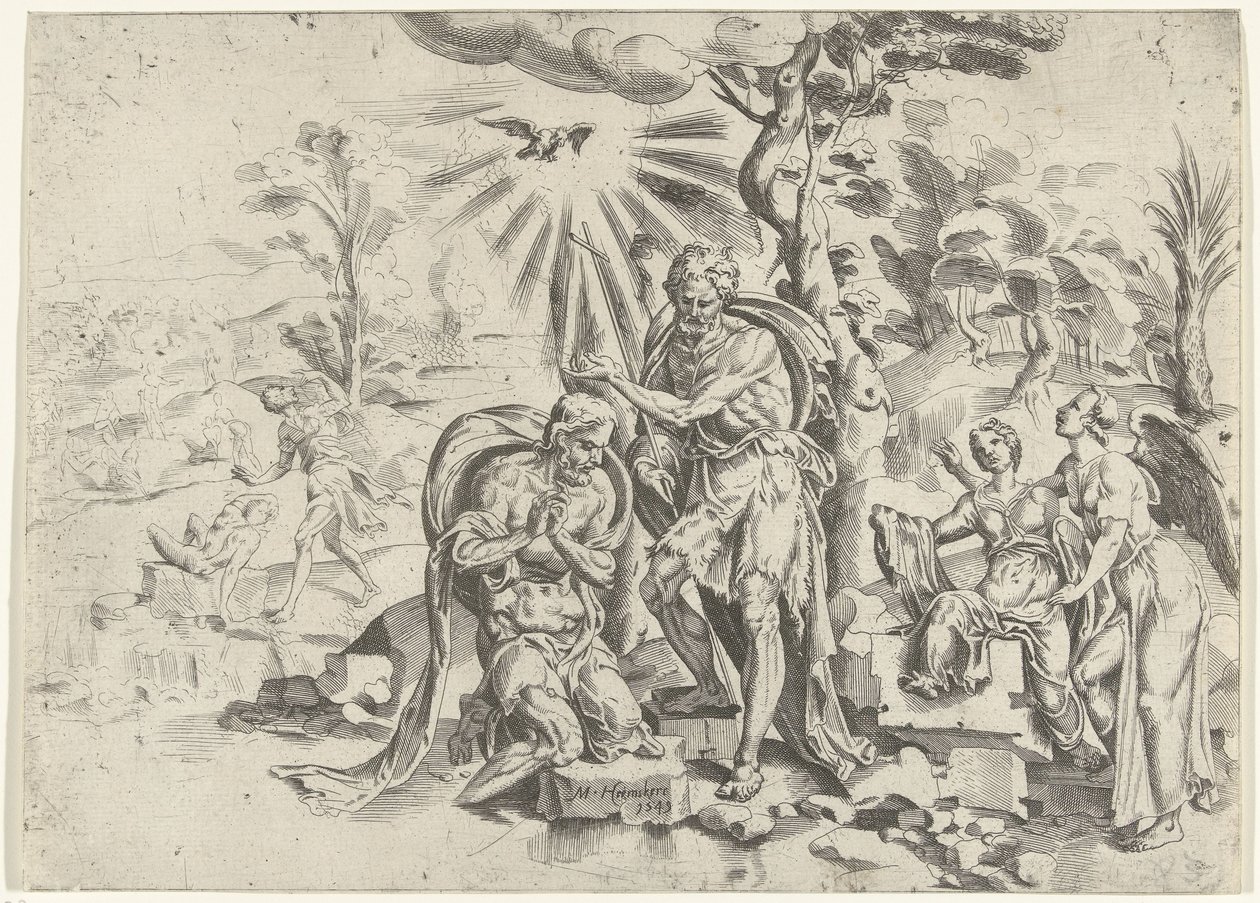 Kristi dåp av Dirck Volckertsz. Coornhert (attributed to)