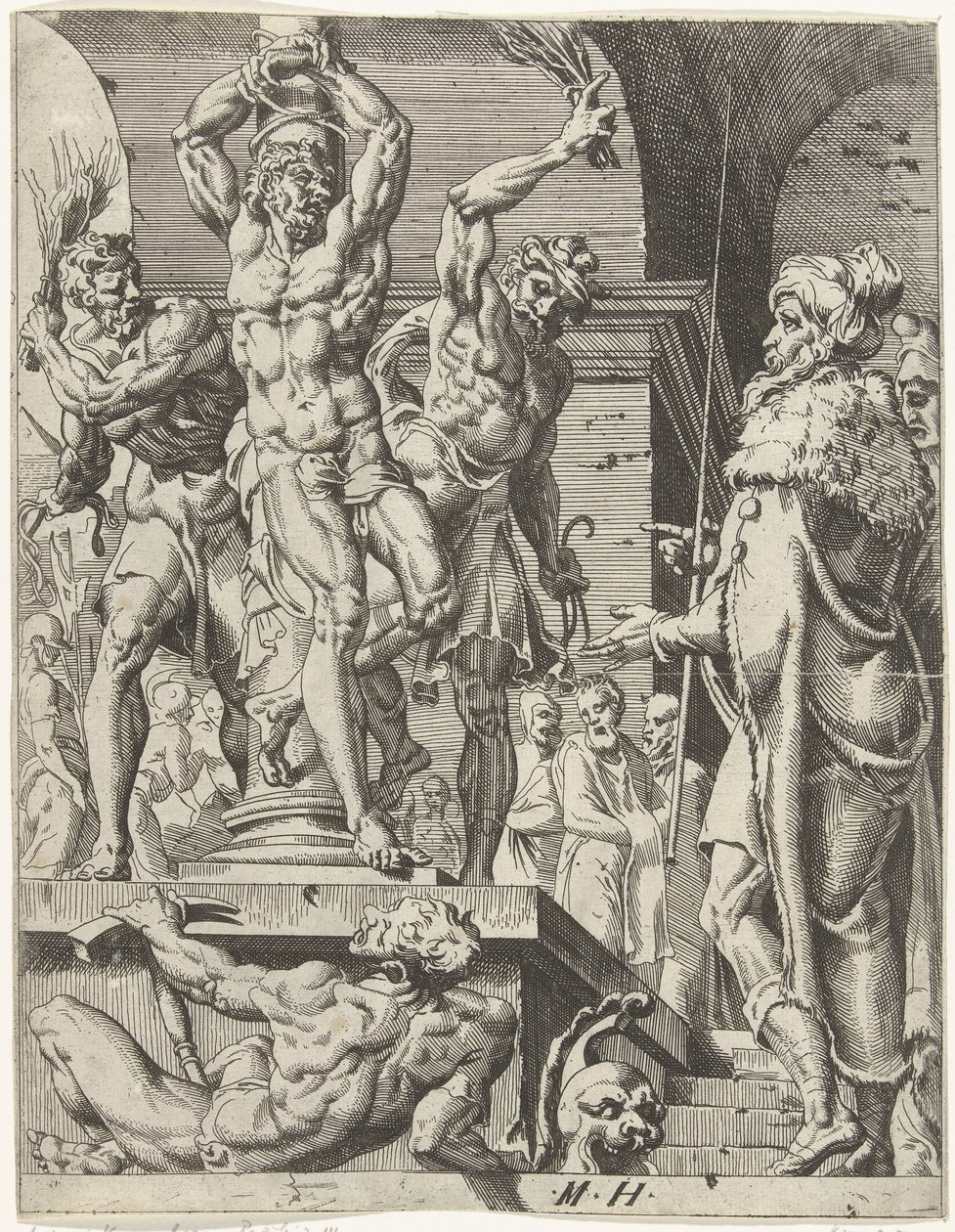 Kristi flaggering Menneskehetens fall og forløsning gjennom Kristi liv og lidenskap (serietittel) av Dirck Volckertsz. Coornhert (attributed to)