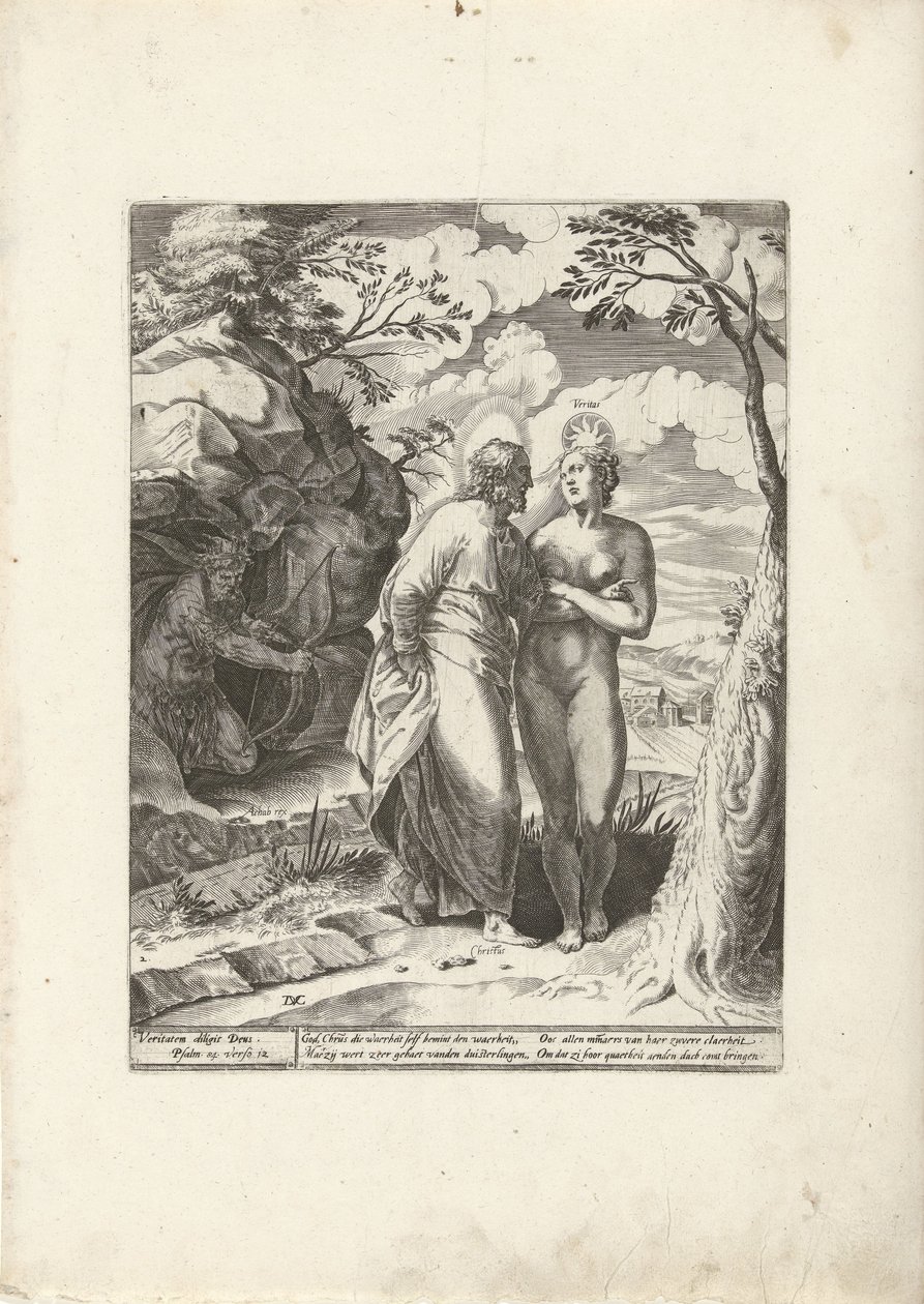 Kristus elsker sannheten, men den er hatet av ugjerningsmenn. Triumph of Truth (serietittel) av Dirck Volckertsz. Coornhert