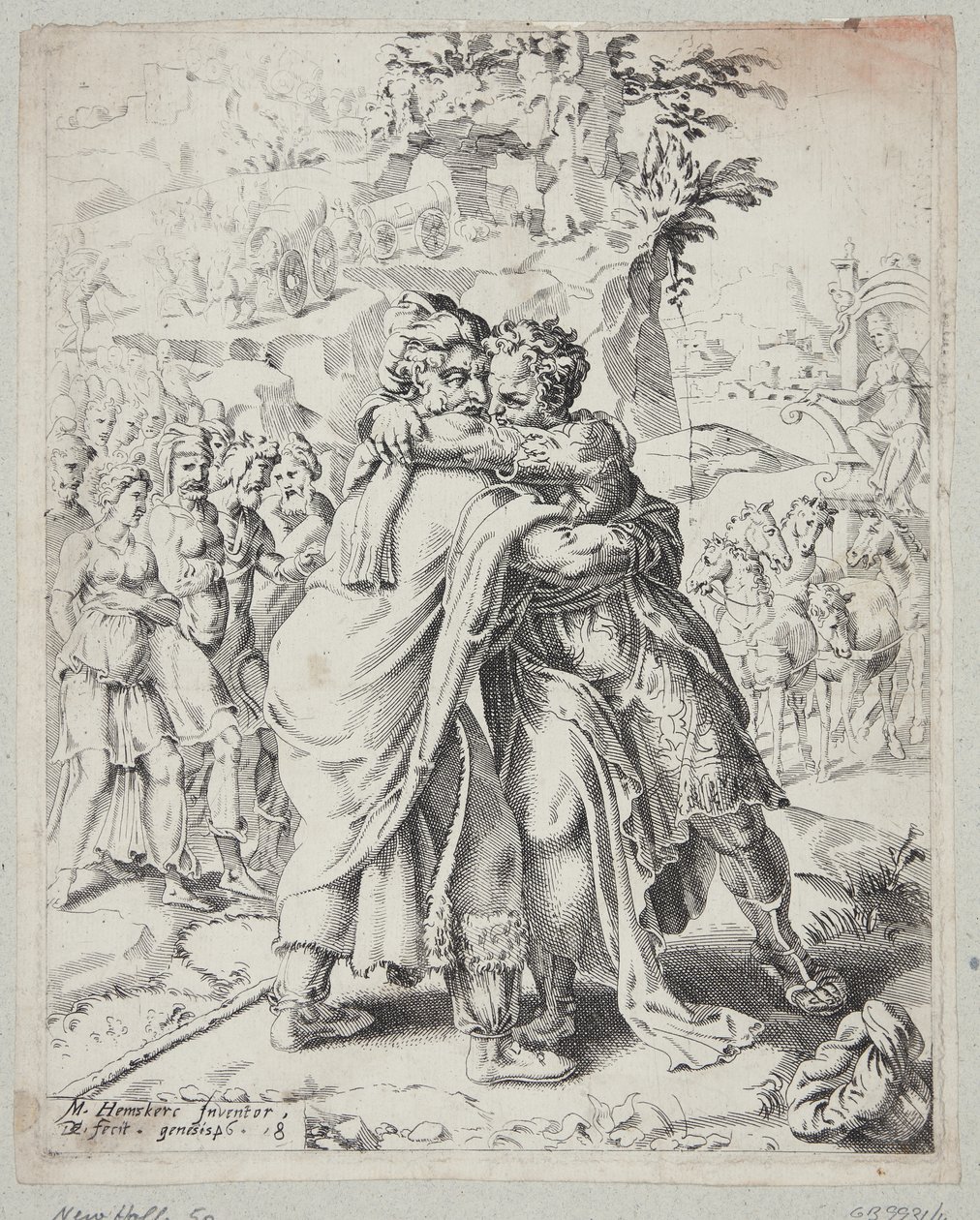 Joseph omfavner sin far av Dirck Volckertsz. Coornhert