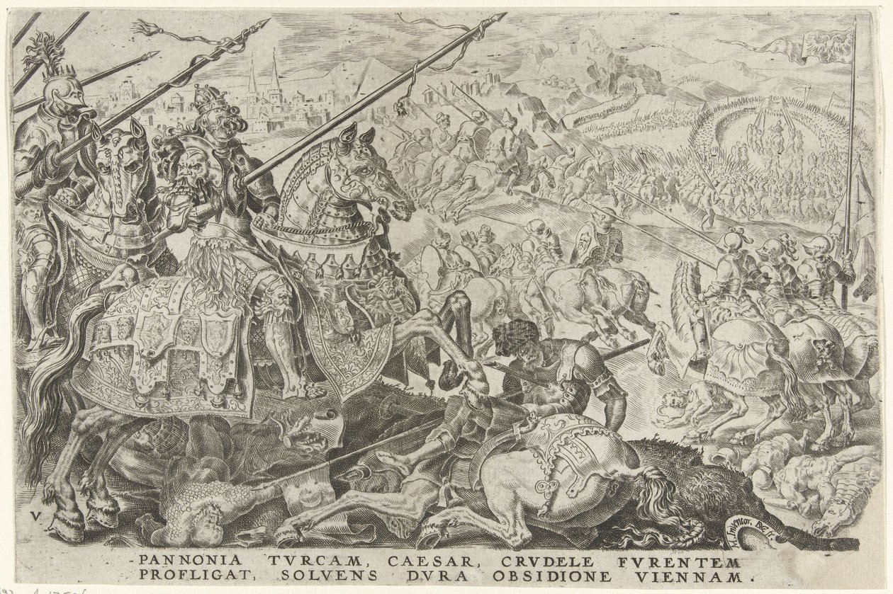 Relieff av Wien, 1529 Victories of Charles V (serietittel) Divi Caroli. v. imp. opt. max. victoriae, ex multis praecipuae (serietittel) av Dirck Volckertsz. Coornhert
