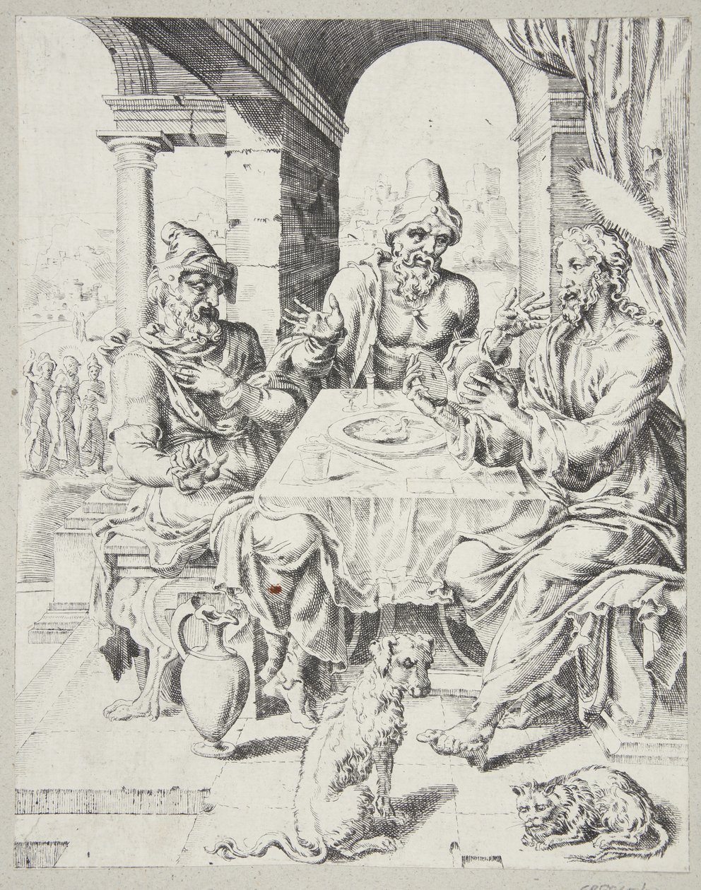 Nattverden på Emmaus av Dirck Volckertsz. Coornhert