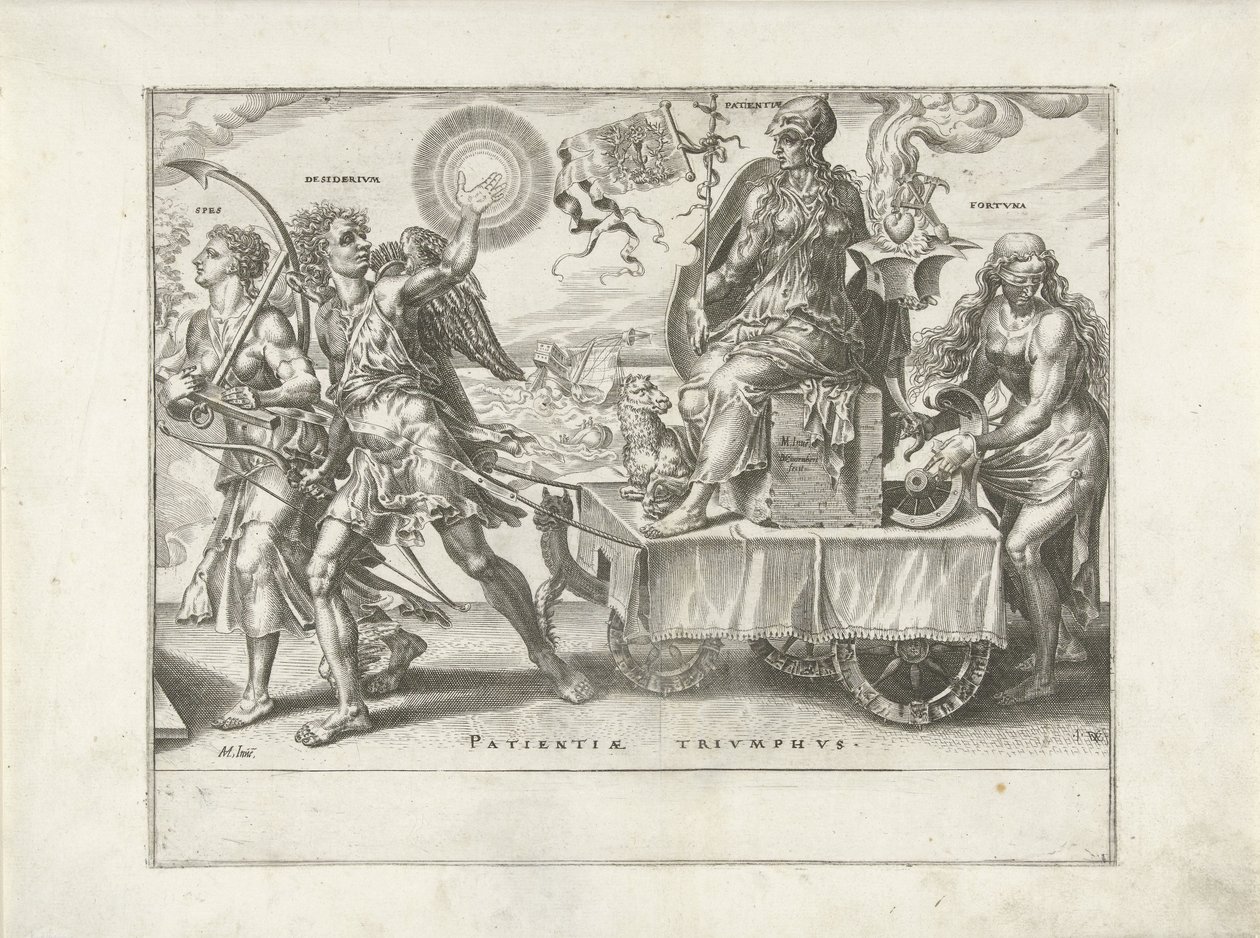 Tålmodighetens triumf (Patientia) Triumph of Patience (serietittel) Patientiae Trivmphvs (serietittel) av Dirck Volckertsz. Coornhert