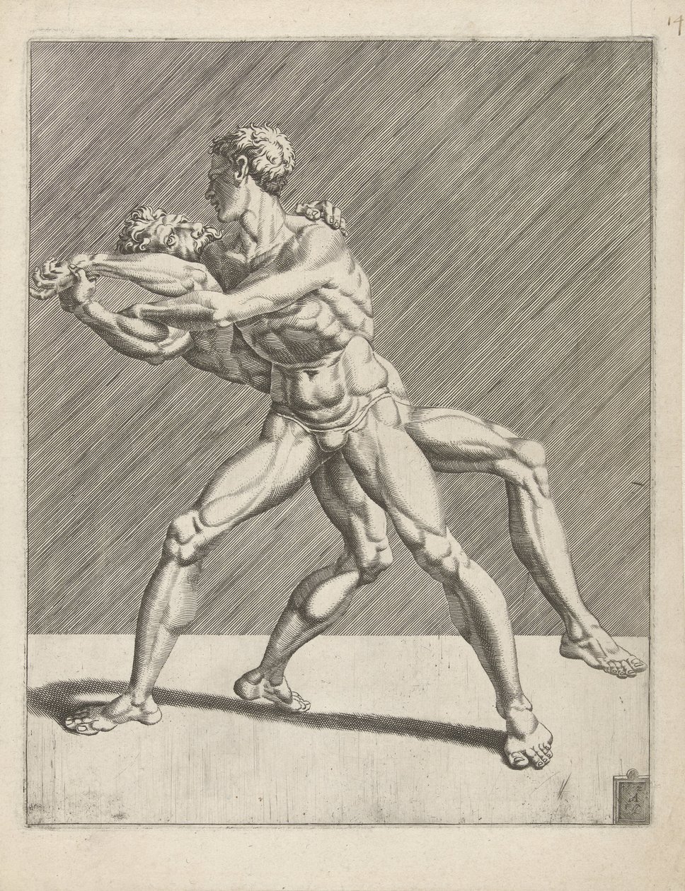 Two wrestlers Wrestlers (serietittel) av Dirck Volckertsz. Coornhert